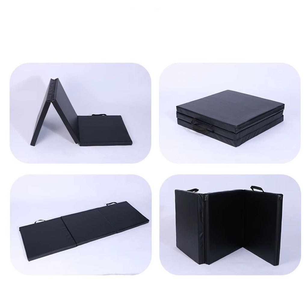 Three Fold Folding Exercise Mat Protective Flooring Home Gym Adult with Carrying Handle for Yoga Outdoor Indoor Tumbling