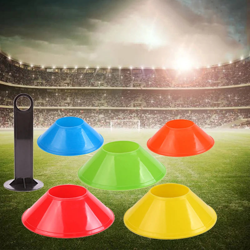 10Pcs Cone Set Football Training Equipment for Kid Pro Disc Cones Agility Exercise Obstacles Avoiding Sport Training Accessories