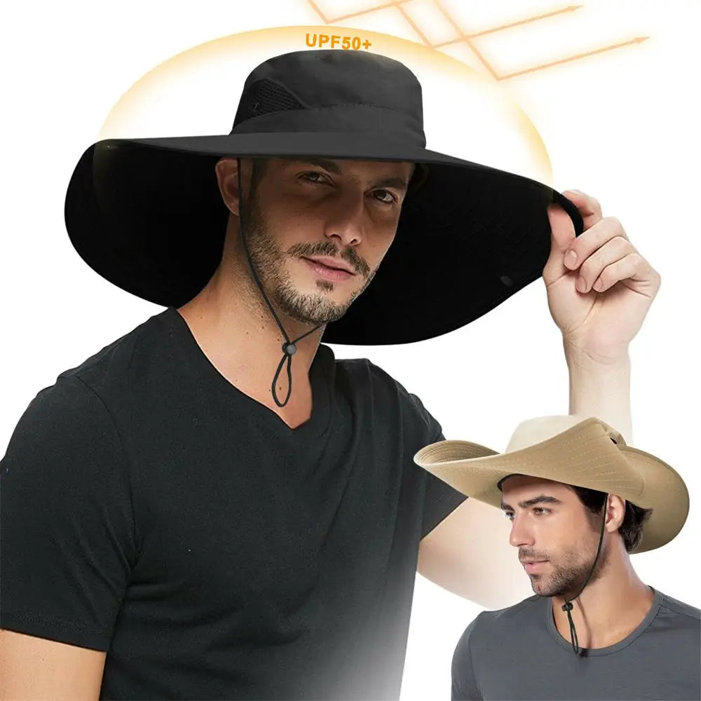 Boonie Bucket Cap Summer Fishing UV Sun Protection Men Women Wide Visor Brim Hat Outdoor Hat