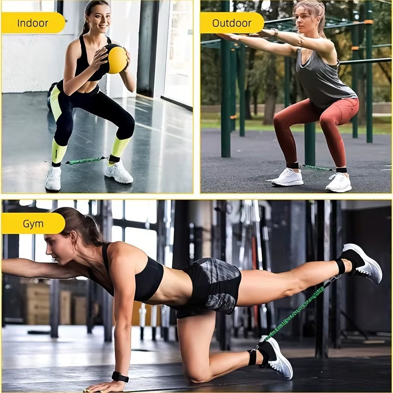 Fitness Ankle Ankle Buckle Leg Muscle Trainer Hip Joint Training Leg Strap Hook Leg Stand anti Breaking Firmly Tension Rope Set