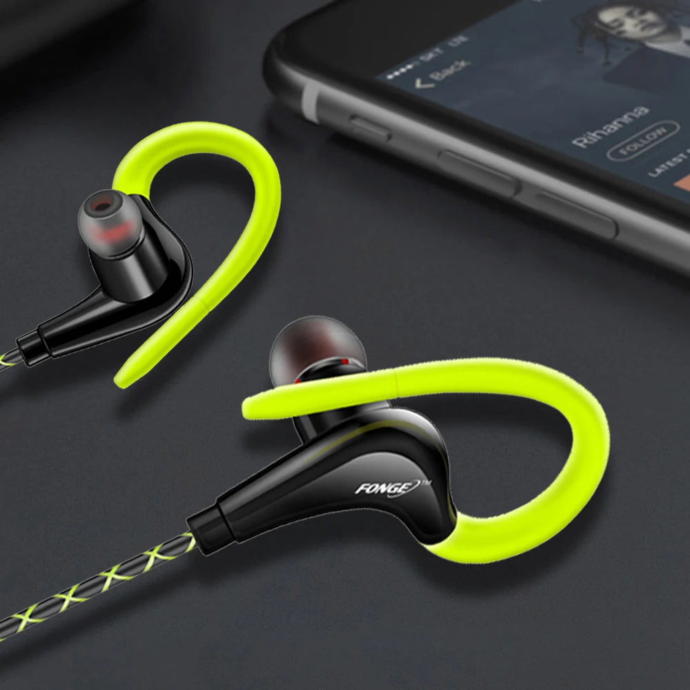 Earphones 3.5Mm Sport Earphone Super Stereo Headsets Sweatproof Running Headset with Mic Ear Hook Headphone for Meizu Headphone