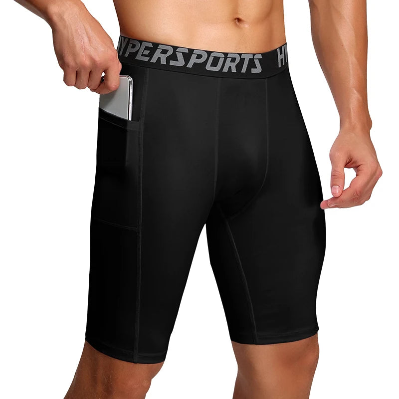 Men Running Short Quick Dry Leggings Mens Compression Tights Gym Fitness Sport Shorts Male Trunks