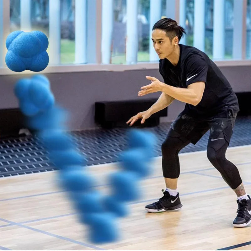 1Pc Hexagonal Reaction Ball Silicone Agility Coordination Reflex Exercise Fitness Training Ball Suitable for Children and Adults