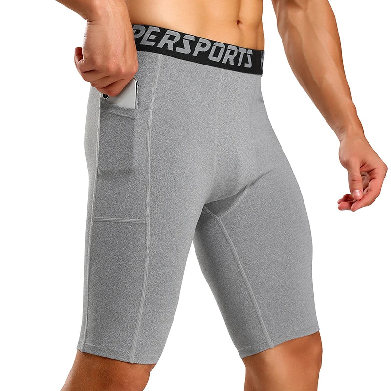 Men Running Short Quick Dry Leggings Mens Compression Tights Gym Fitness Sport Shorts Male Trunks