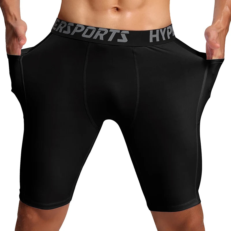 Men Running Short Quick Dry Leggings Mens Compression Tights Gym Fitness Sport Shorts Male Trunks