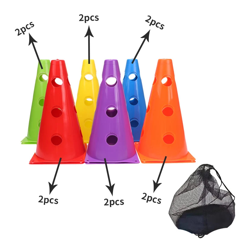 12PCS 18PCS 24PCS 30PCS 36PCS Durable Mark Cones Football Agility Training Sport with Hole