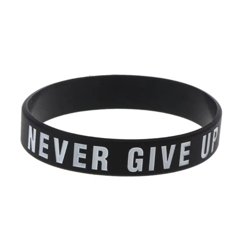 Road to the Dream Never Give up Motivational Bracelets Silicone Rubber Band Elastic Inspirational Bracelets Jewelry Gift