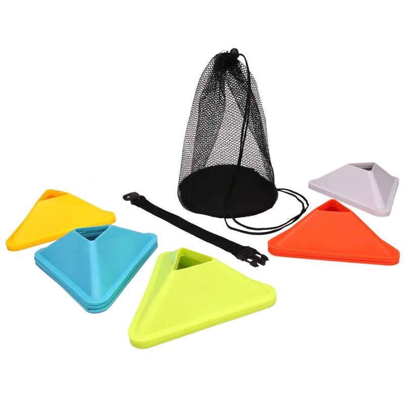 20PCS 40PCS Football Training Disc Triangle Soccer Practice Field Sports Agility Training Cone Portable Equipment for Adult