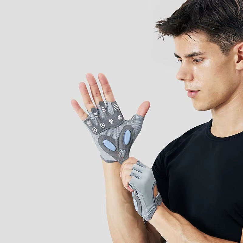 1 Pair Soft Half Fingers Sports Fitness Gloves, Non-Slip and Durable, Suitable for Weightlifting, Strength Training, Fitness