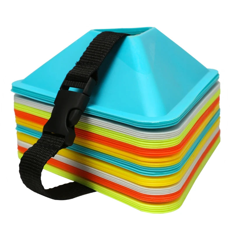 20PCS 40PCS Football Training Disc Triangle Soccer Practice Field Sports Agility Training Cone Portable Equipment for Adult