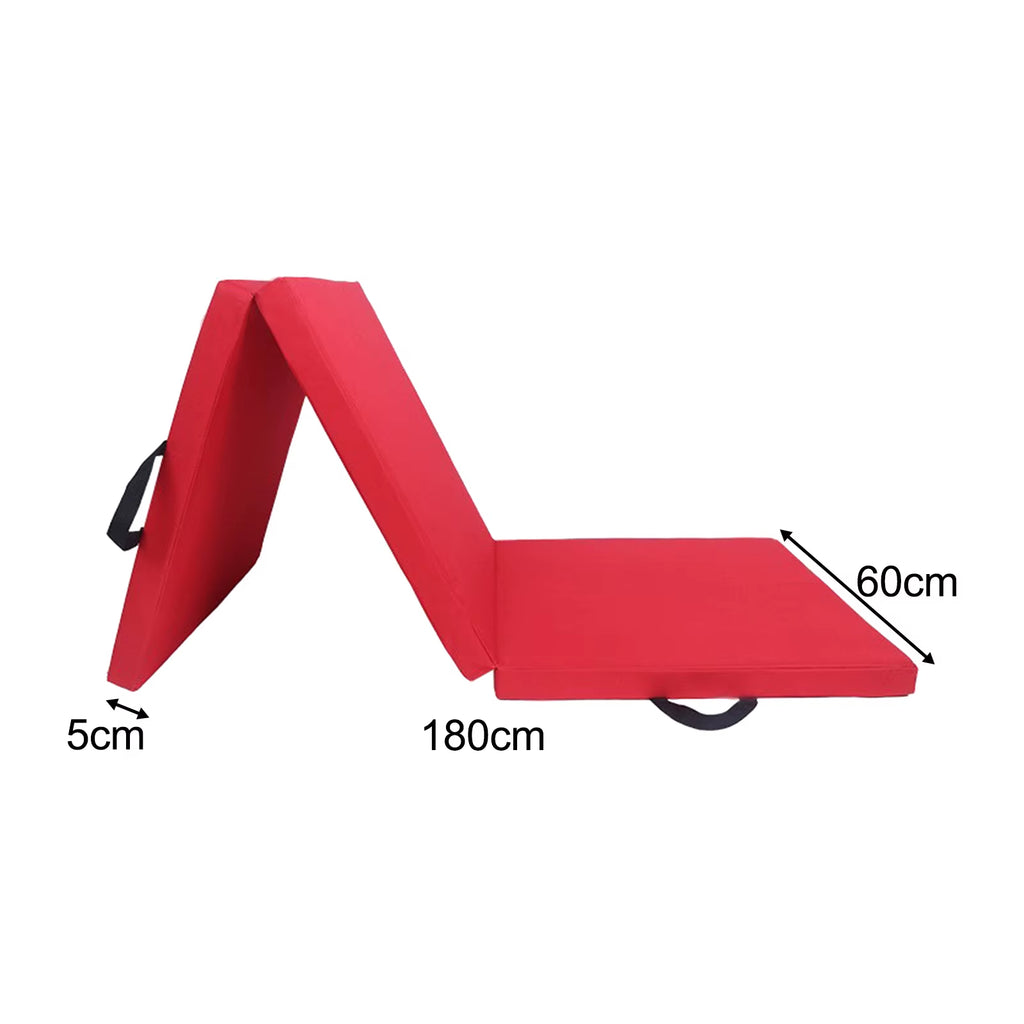 Three Fold Folding Exercise Mat Protective Flooring Home Gym Adult with Carrying Handle for Yoga Outdoor Indoor Tumbling