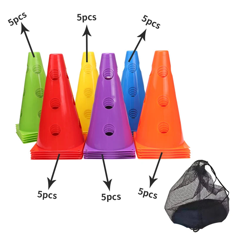 12PCS 18PCS 24PCS 30PCS 36PCS Durable Mark Cones Football Agility Training Sport with Hole