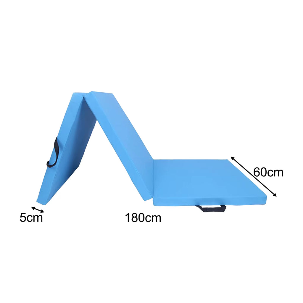 Three Fold Folding Exercise Mat Protective Flooring Home Gym Adult with Carrying Handle for Yoga Outdoor Indoor Tumbling